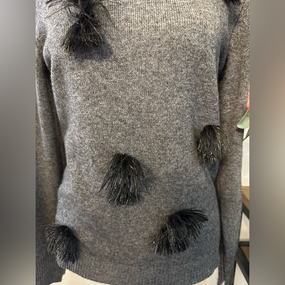 3.1 Philip Lim Gray and Black Sweater with tassel fringe - Picture 3 of 7